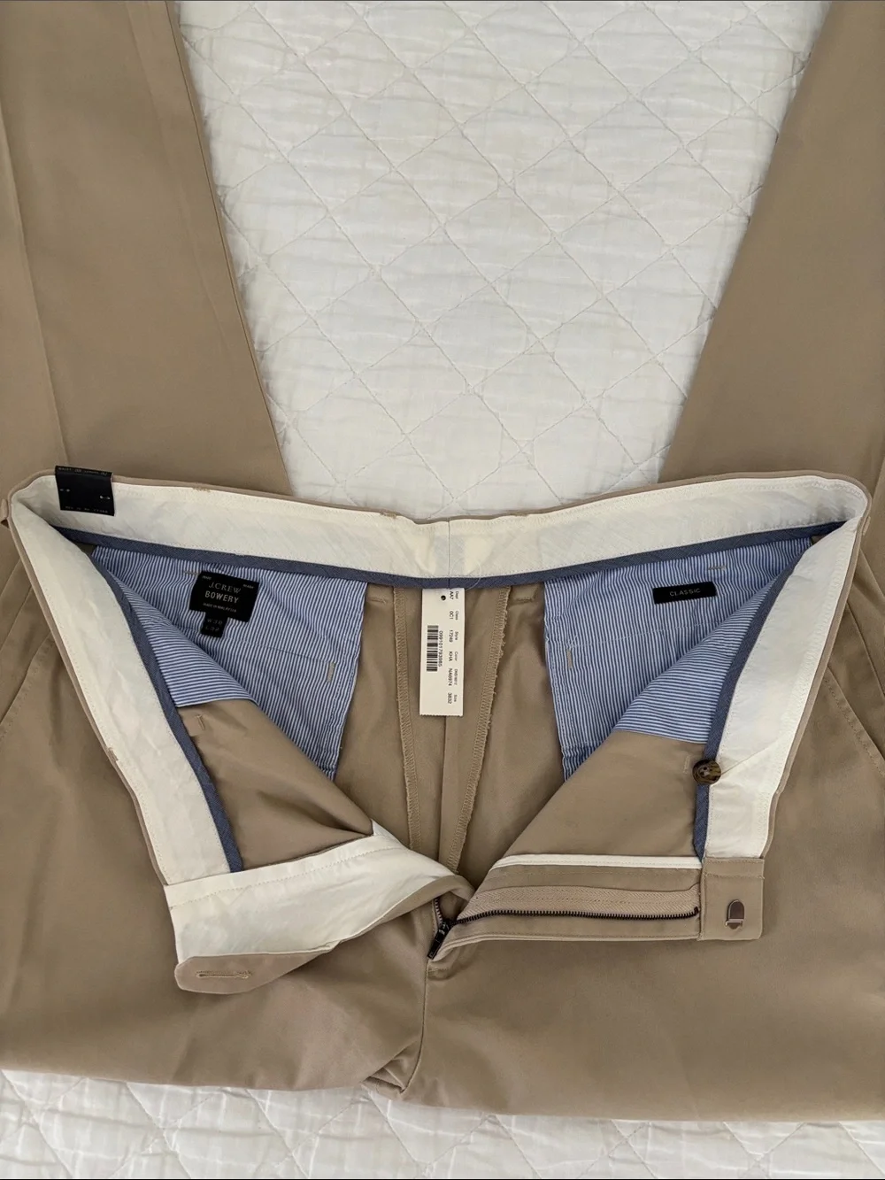 J. Crew Bowery Men’s Classic Fit Chino Pants in Tan